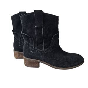 Jeffrey Campbell St Elmo Suede Leather Booties Womens Sz 6 Black